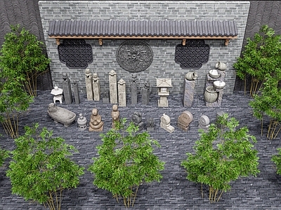 新中式景观石头 中式石兽石雕 拴马柱 石狮子 石头柱子 抱鼓石
