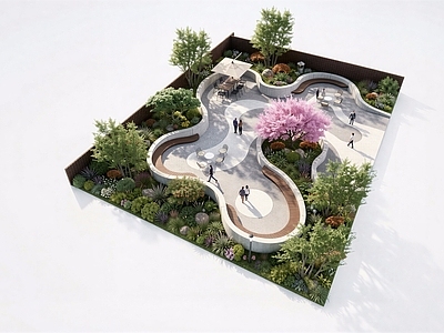 现代简约屋顶花园 曲线风格屋顶花园 屋顶休闲区 流线型屋顶空间 屋顶花园 休闲庭院