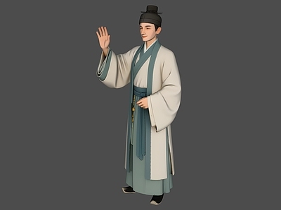 新中式虚拟人物 汉族服装人物