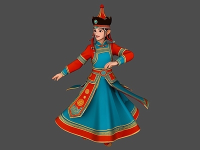 新中式虚拟人物 蒙古族服装人物