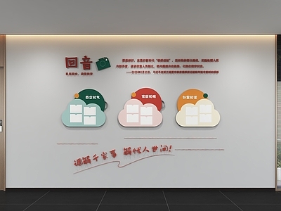 现代简约其他办公空间 现代社区文化墙 展示墙 标语 口号 宣传栏