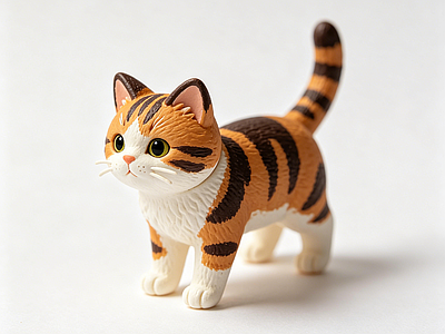 卡通写实风家禽动物 玩具 手办 小猫 摆件