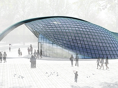 参数化设计小公建 叶子建筑 叶子构筑物 叶子花圃园