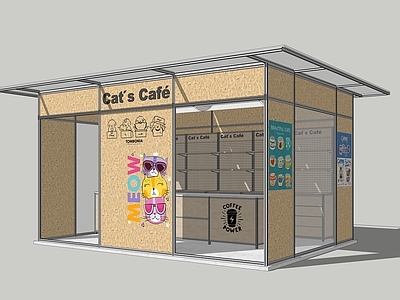 现代简约咖啡厅 铝型材咖啡厅 模块咖啡厅 奶茶店 快闪店 售卖亭