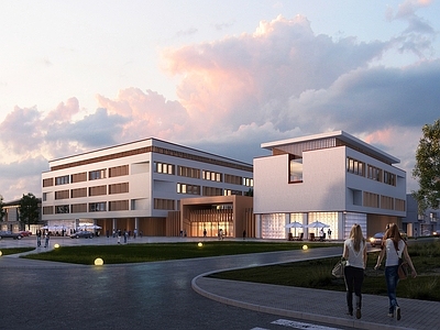 现代主义产业园办公楼 茶卡民宿 现代民宿