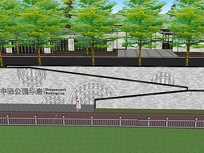 现代简约景墙 景观 景墙 对景 围挡
