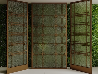 新艺术运动屏风 现代磨砂玻璃屏风