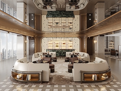 现代轻奢酒店大堂