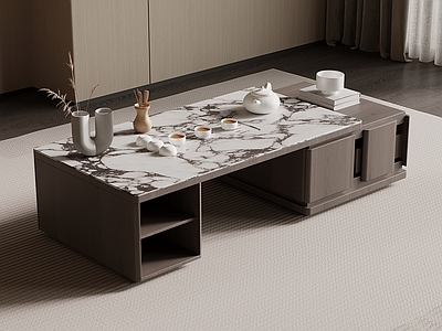 新中式边几 现代意式茶几 大理石茶几