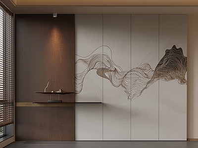 新中式玄关背景墙