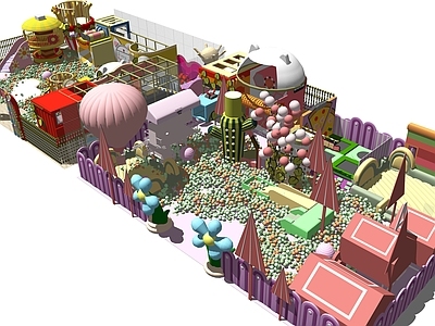 马卡龙风儿童游乐空间 儿童游乐园设施 儿童娱乐公园 儿童乐园