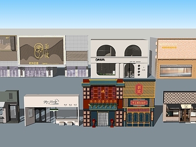 新中式建筑门头 店铺门头建筑
