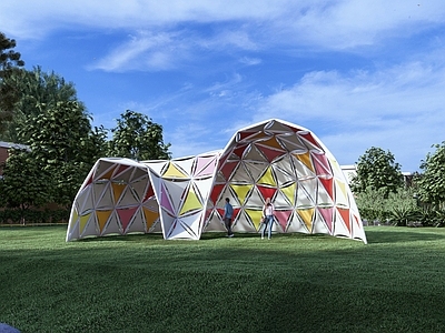 现代景观构筑 景观构筑 景观装置 艺术装置 草坪景观