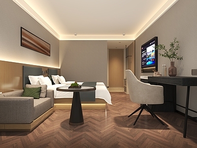 现代简约酒店客房