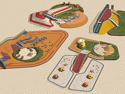 现代童趣风儿童游乐空间 儿童沙滩游乐园 儿童游乐设施公园