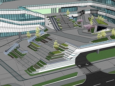 现代办公园区景观 园区景观 写字楼景观 办公景观