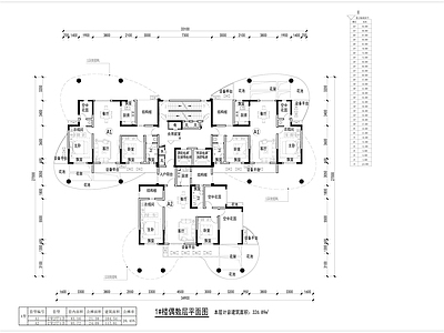 现代住宅楼建筑 第四代住宅 T3 T4 平立剖 图纸 施工图