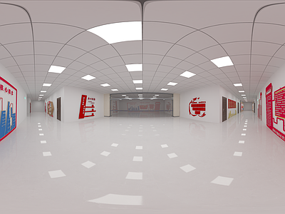 现代党建风党建展厅 公司过道 展厅 文化墙 背景墙 企业文化