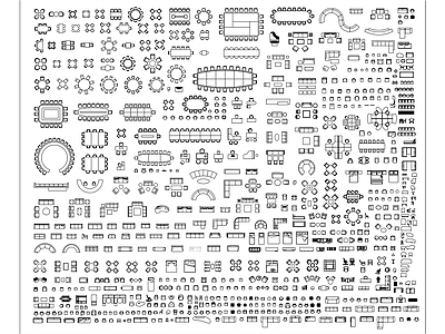 现代家具图库 家居用品 室内家私 居室家具 厅房家具 居家木器 施工图