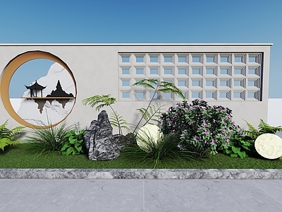 新中式景观景墙