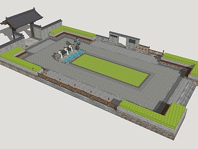 新中式景观广场景观 乡村广场 民俗广场 乡村文化公园 口袋公园 茶文化公园