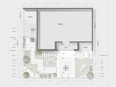 现代新中式庭院 花园庭院 私家庭院 庭院景观 别墅庭院 自建房庭院景观 施工图