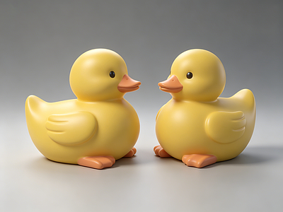现代雕塑摆件 小黄鸭 雕塑 摆件 美陈 AI渲染
