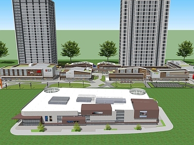 现代简约商场建筑 商业综合体建筑