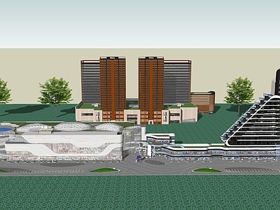 现代主义商业综合体景观 商业综合体建筑