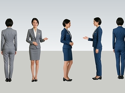 现代简约女人 2D接待员 商务接待 礼仪小姐 前台接待 免抠人物