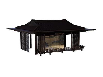 新中式风格建筑 凉亭 景观亭