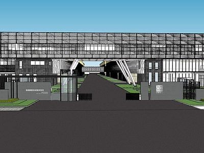 现代办公园区景观 园区景观 厂房景观