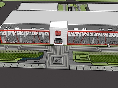 新中式办公园区景观 园区景观 厂房景观 产业园区