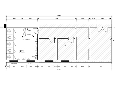 现代公共卫生间 礼堂西侧卫生间施 施工图