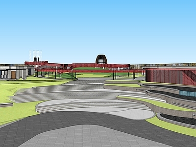 现代办公园区景观 展示区 样板庭院 小区 大区 园区