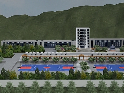 新中式学校外观