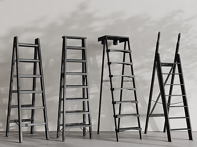 中古风梯子 现代梯子 木梯 爬梯 折叠梯 活动梯