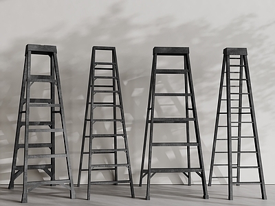 侘寂风梯子 现代梯子 木梯 爬梯 折叠梯 活动梯