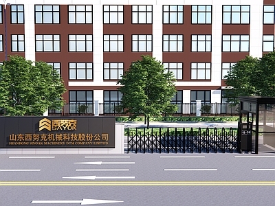 现代简约厂房 现代入口大门 现代入口形象墙