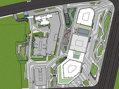 现代商业综合体景观 住宅商业景观 商住景观