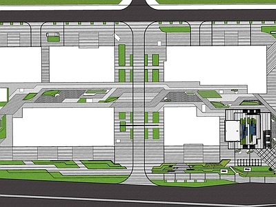 现代商业综合体景观 商业办公景观 办公景观 商业景观