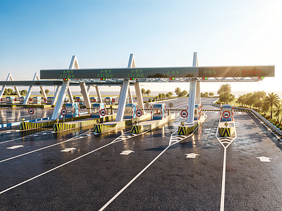 现代主义收费站 高速收费站