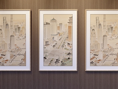 新中式挂画组合 装饰画