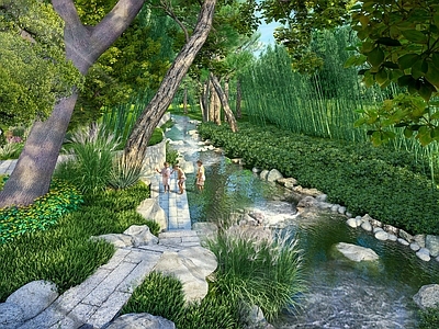 新中式景观亲水空间