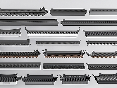 新中式屋檐 新中式建筑檐线 建筑构件  飞檐 挑檐