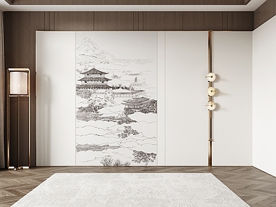 新中式床头背景墙 新中式背景墙 床头背景墙 沙发背景墙 客厅背景墙