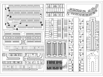 现代停车场 户外停车场 施工图