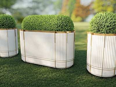 现代简约花钵花器 移动花箱 移动树箱 高端花箱 景观成品花钵 户外圆形花箱