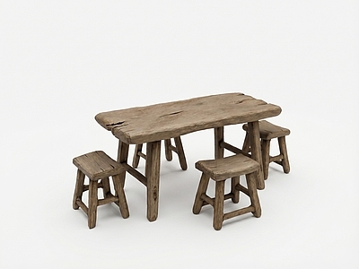 原木风餐桌椅 侘寂风桌椅