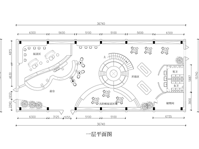 现代图书馆 阅览室 书店 学习阅读馆 文化中心 施工图